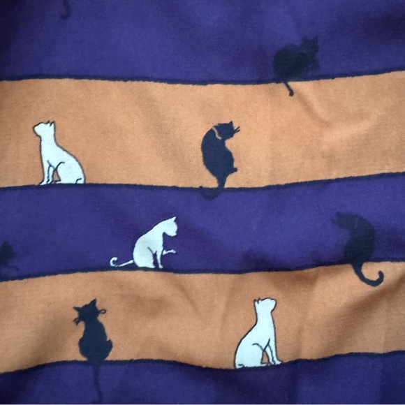 HALLOWEEN!!! Ezra Purple and Orange Cat Print Mini Skirt - Picture 3 of 4